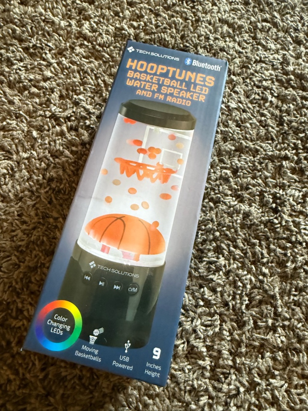 Hooptunes Bluetooth Basketball LED Water Speaker - Black with Orange Accents